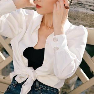 NWOT Petite Studio Valeria Blouse - Ivory